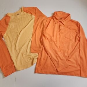 Stitch Fix Long Sleeve Performance T-shirt Boys Medium 8-10 Orange Set Of 2